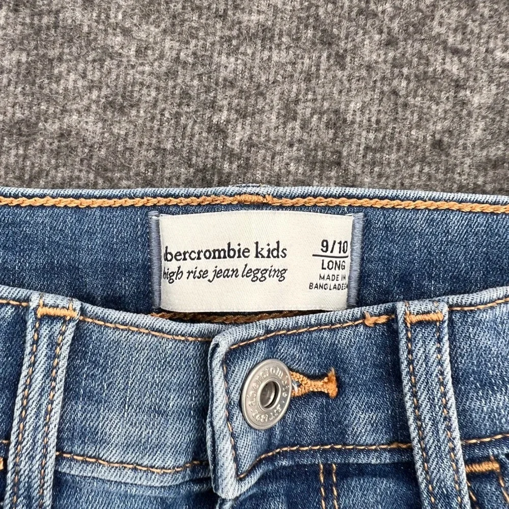 Abercrombie Kids Girls High Rise Jean Legging Medium Wash Blue Size 9/10 Long